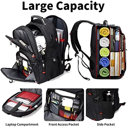 SHRRADOO Extra Large 50L Travel Laptop Backpack with USB Charging Port, College High School Backpack Airline Approved Business Work Bag Fits 17 Inch Computer for Men Women - Image 7